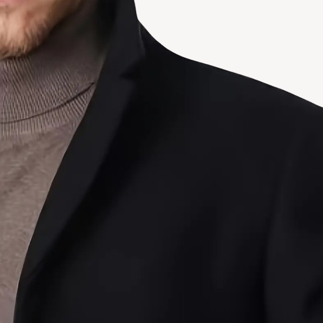 Men’s Structured Overcoat | Classic Black Design
