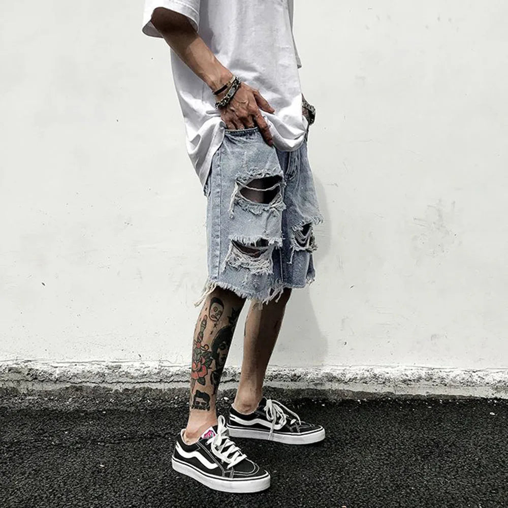 Shorts En Jean Déchirés Pour Hommes | Tendance