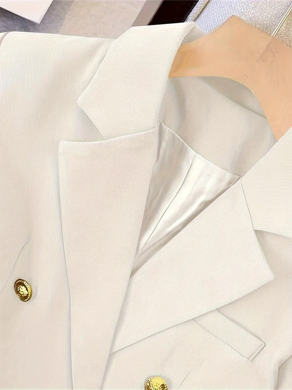 Women’s Tailored Business Blazer | Golden Button Details