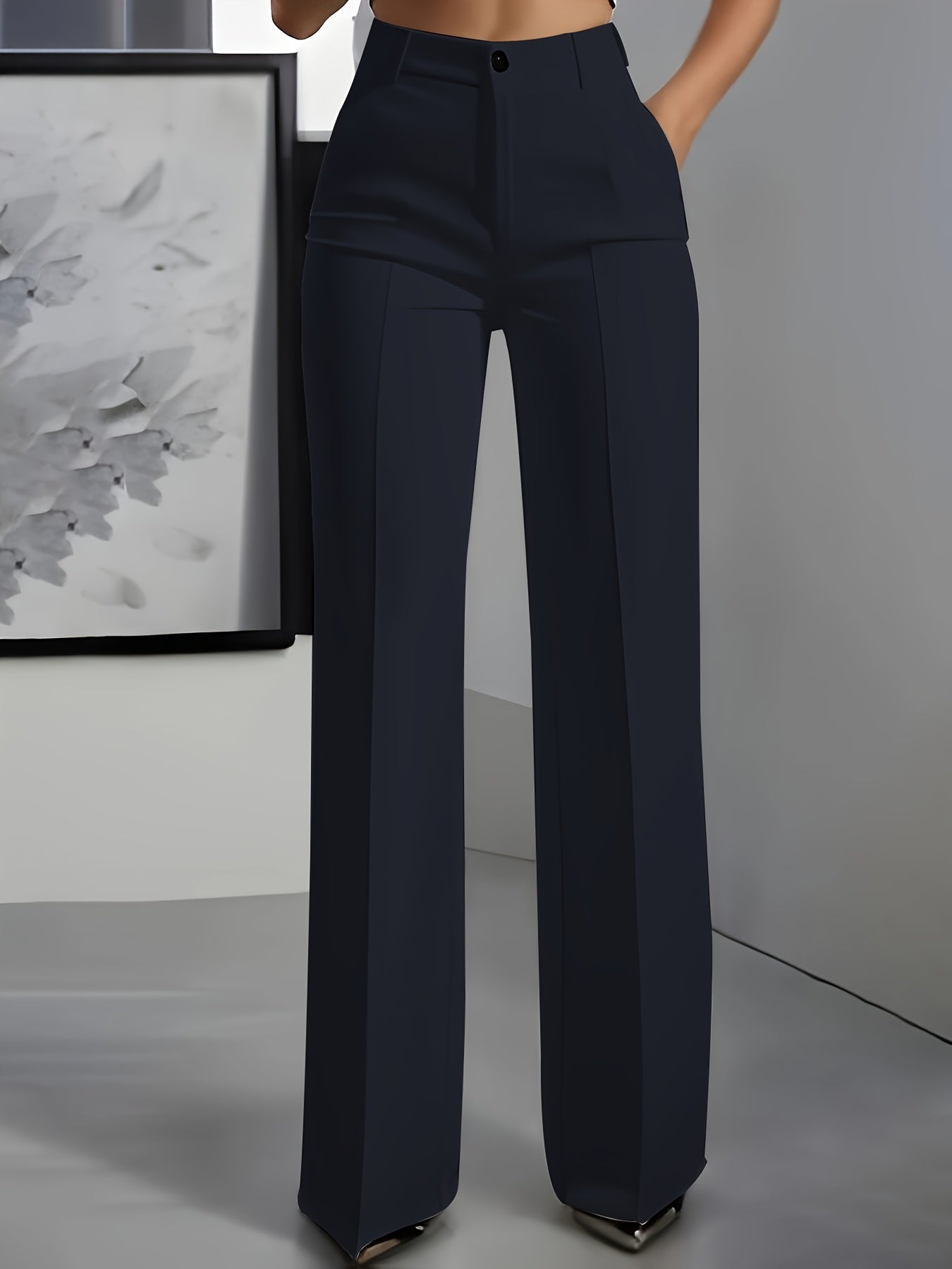 Womens Wide Leg Trousers | Elegant High-Waist