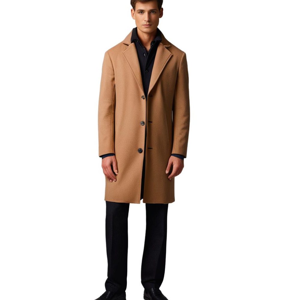 Stylish Long Winter Mens Trench Coat | Warm