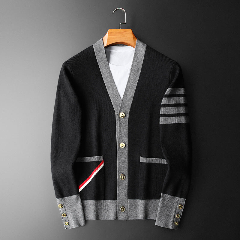 Cardigan Rayé Stylé Pour Hommes | Décontracté