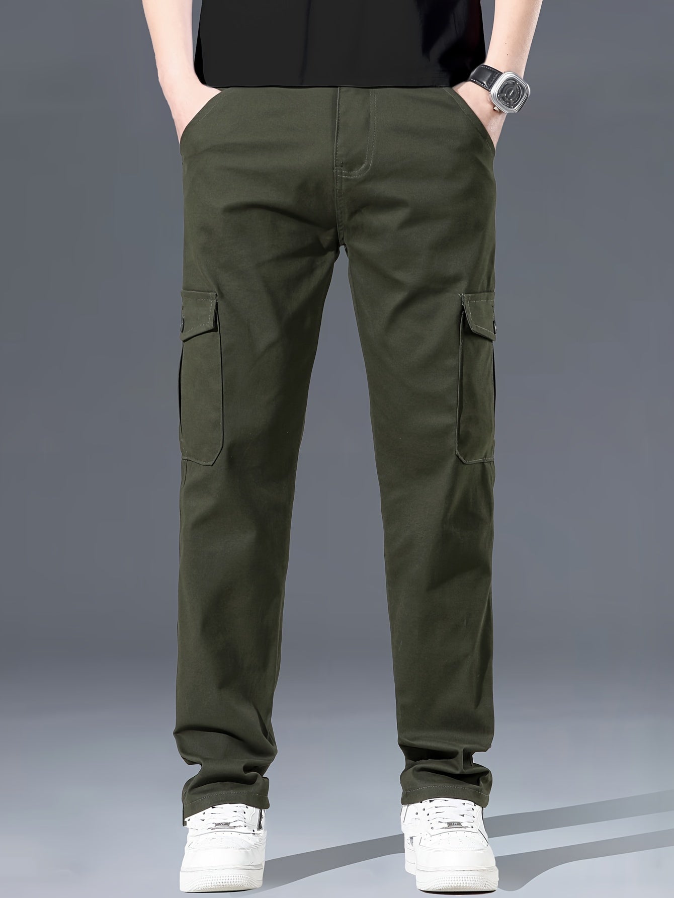 Menss Solid Color Cargo Trouser | Regular Fit