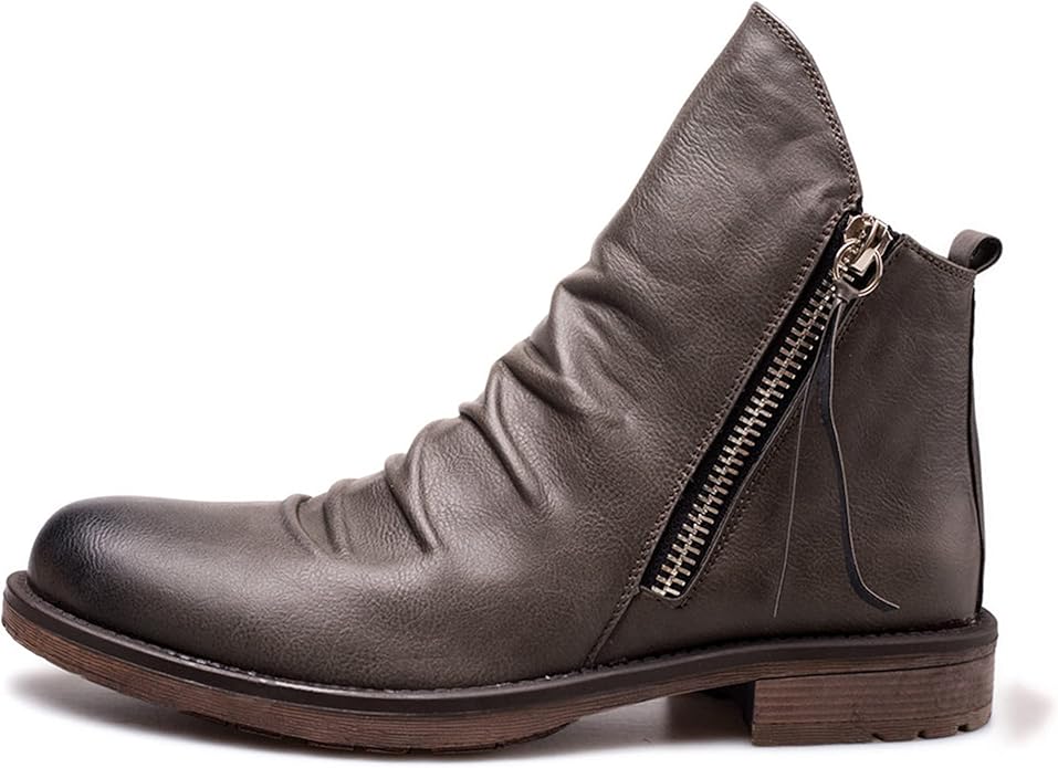 Men's Stylish Ankle Boots | Side Zip with Low Heel