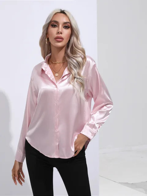 Buttoned Blouse For Women | Long Sleeves Relaxed Fit