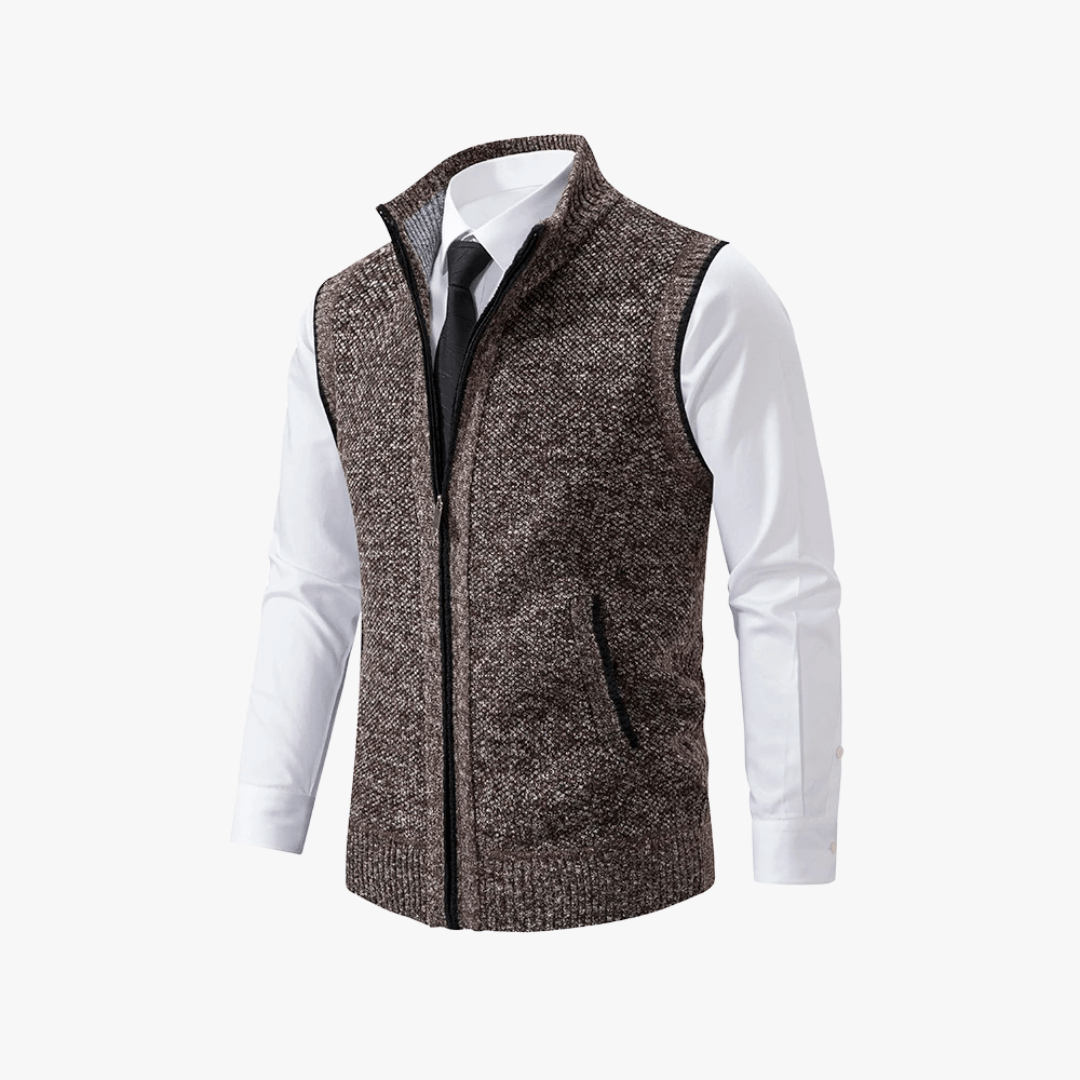 Gilet Tricoté Zippé pour Hommes | Décontracté