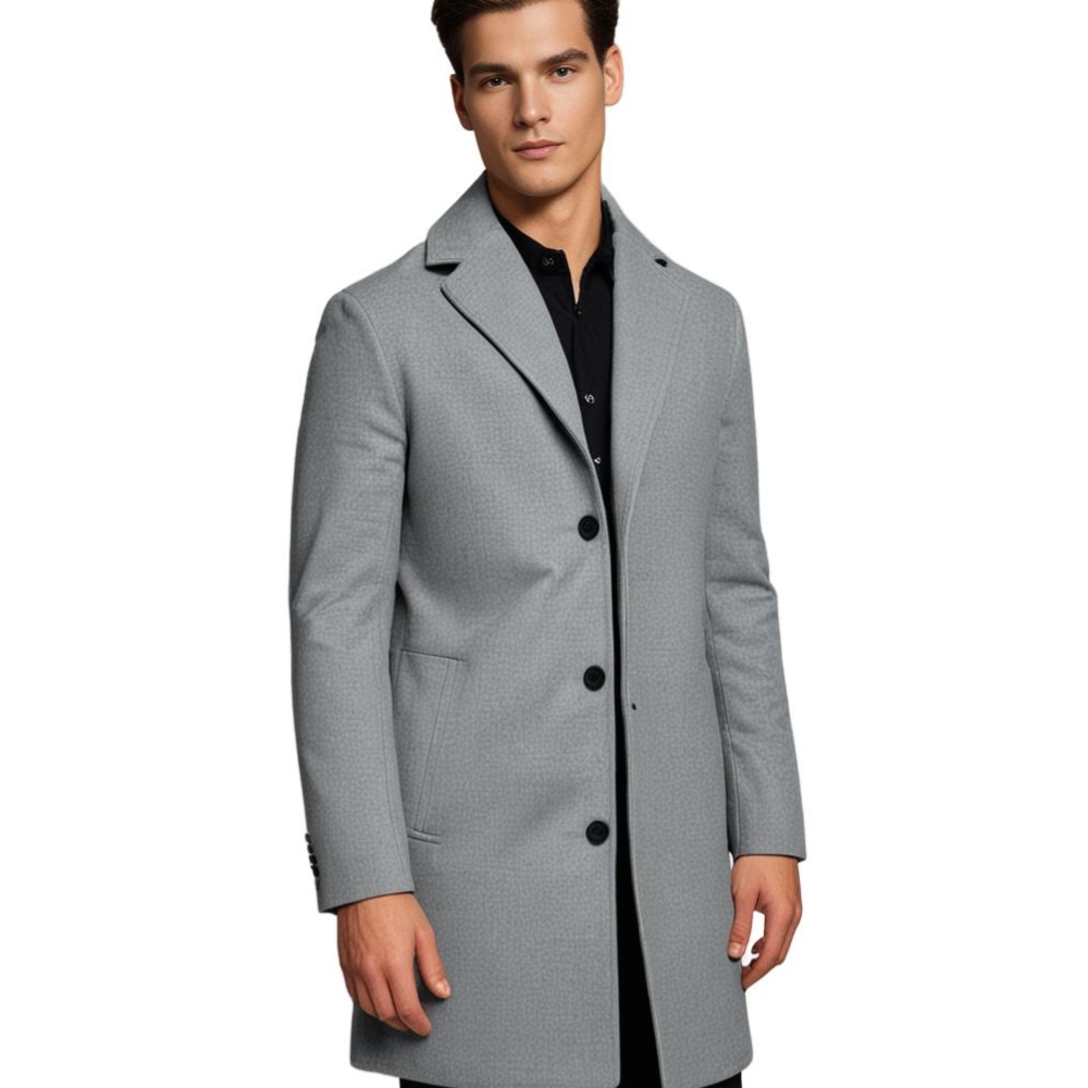 Stylish Long Winter Mens Trench Coat | Warm