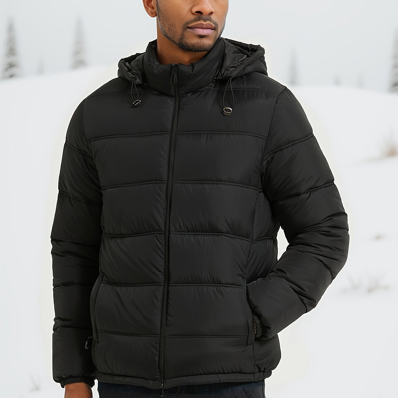 Mens Puffer Jacket with Hood | Functional Design