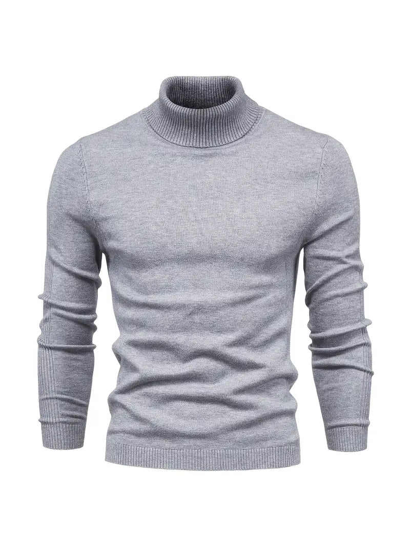 Pull Col Roulé Ajusté Pour Hommes | Vêtement Smart Casual A Manches Longues
