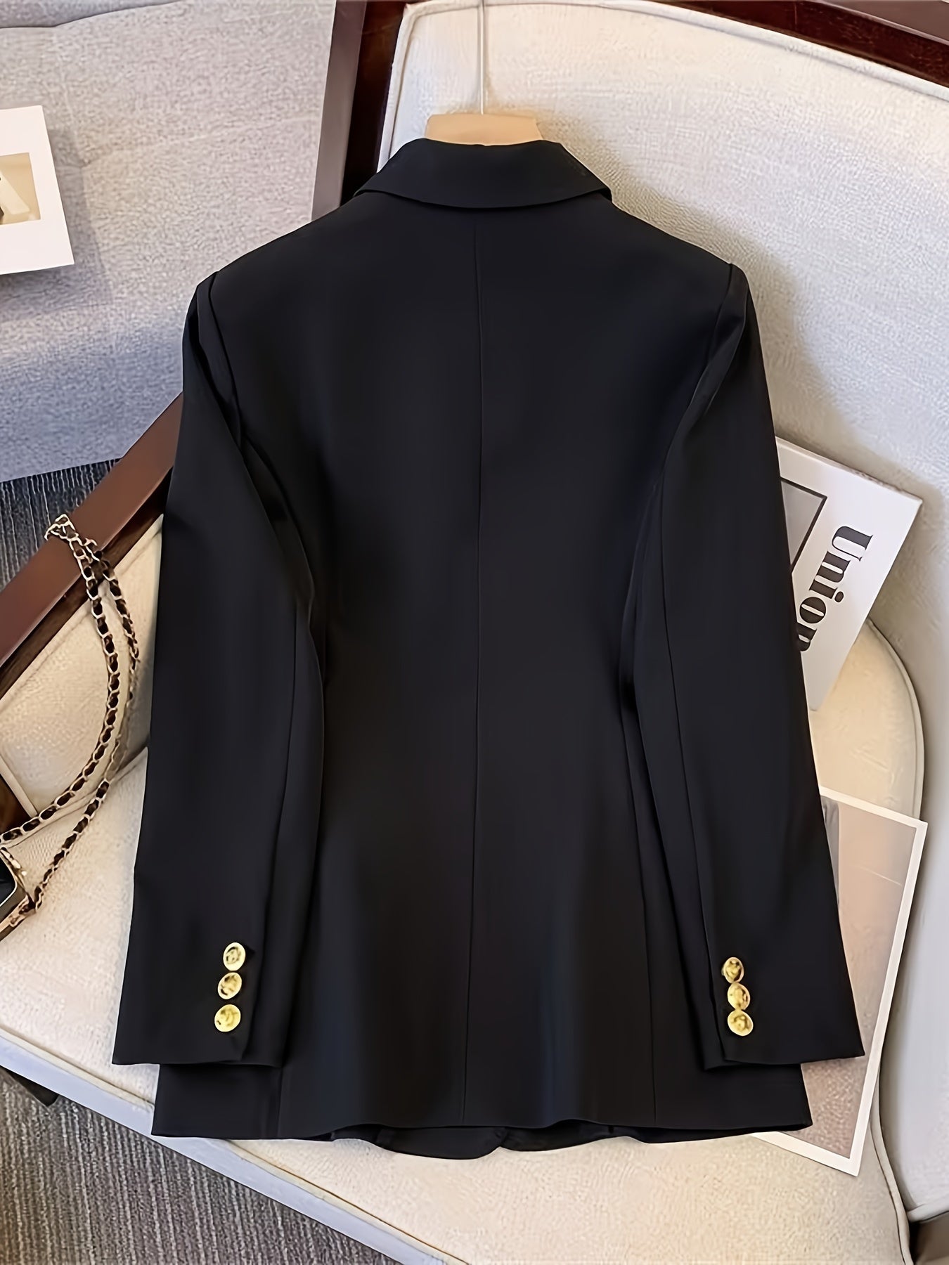 Women’s Tailored Business Blazer | Golden Button Details