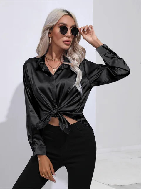 Buttoned Blouse For Women | Long Sleeves Relaxed Fit