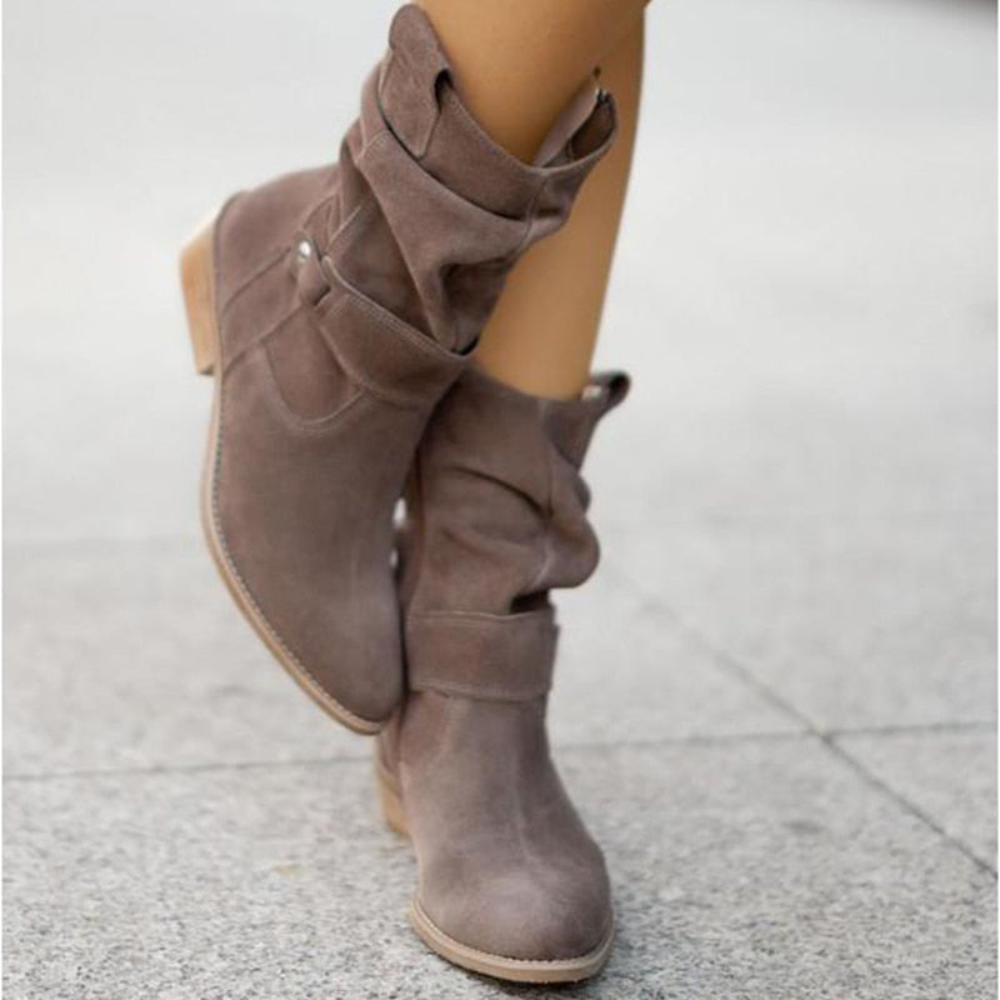 Bottines Élégantes pour Femmes | Bout Rond avec Fermeture Éclair