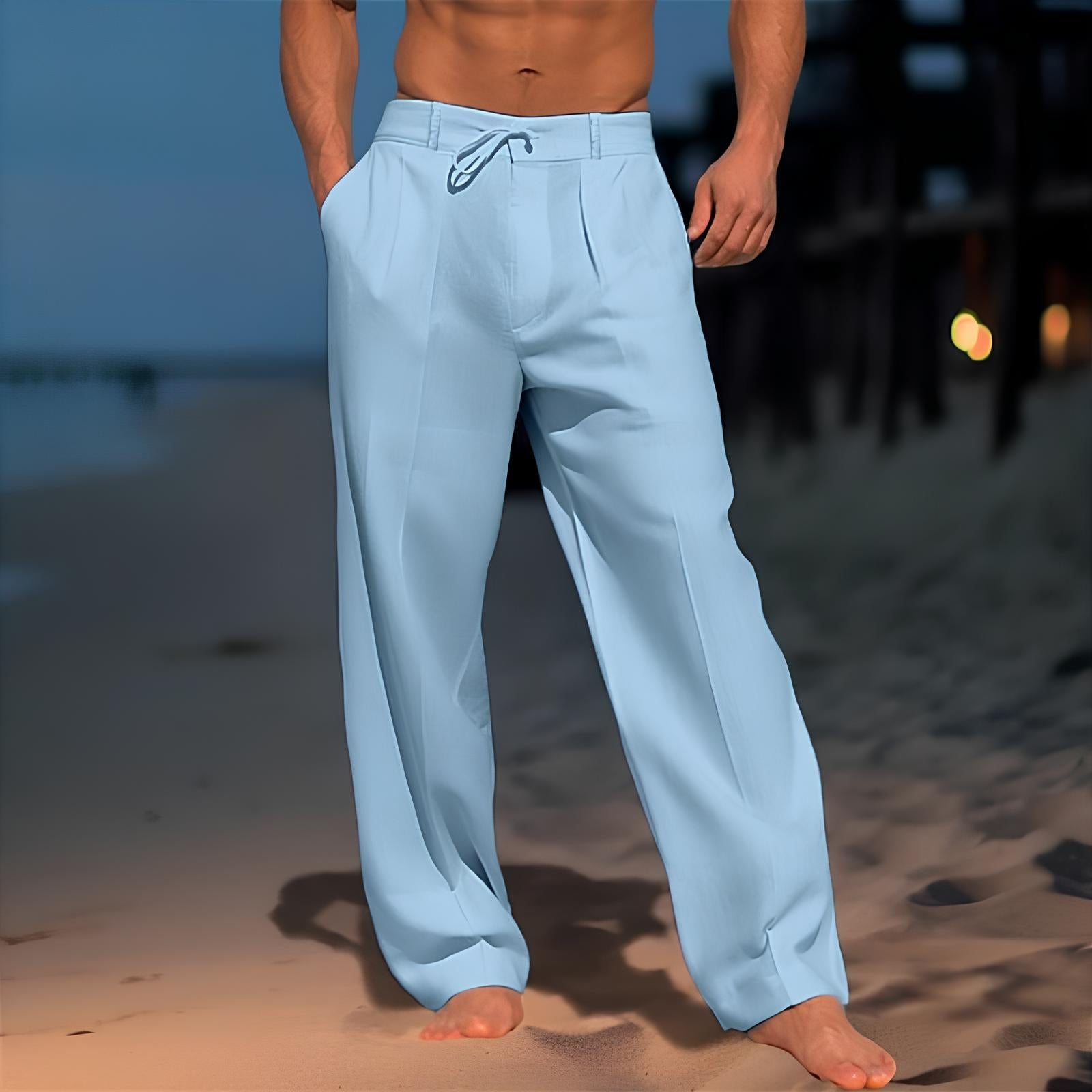 Bernard – Pantalon en Lin Fluide pour Confort et Éléganc
