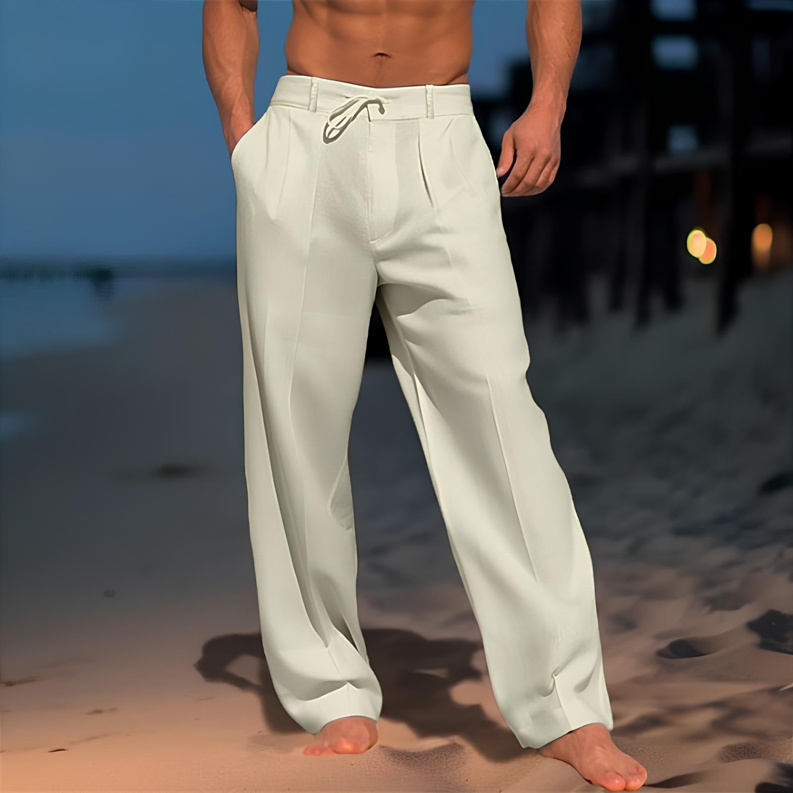 Bernard – Pantalon en Lin Fluide pour Confort et Éléganc