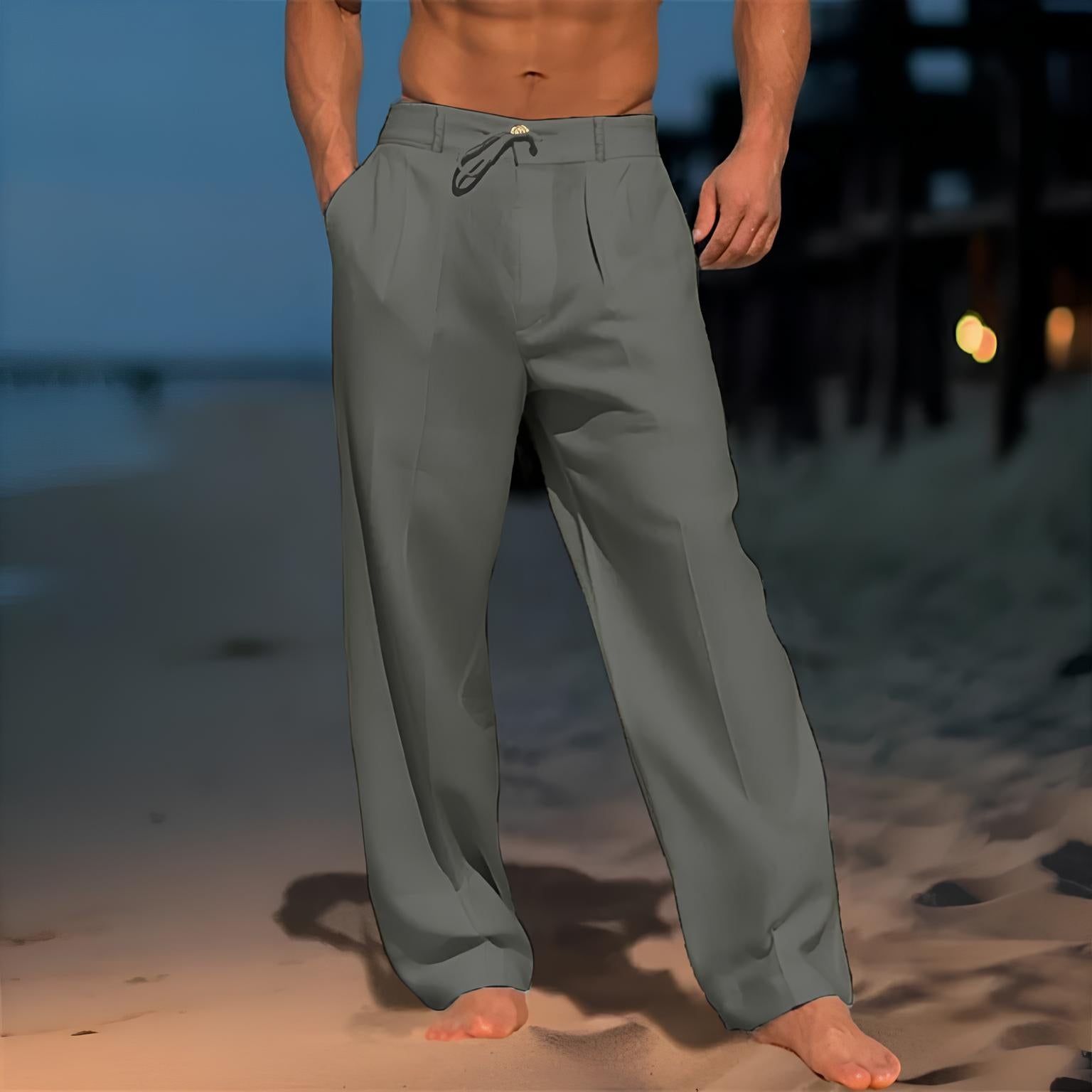 Bernard – Pantalon en Lin Fluide pour Confort et Éléganc