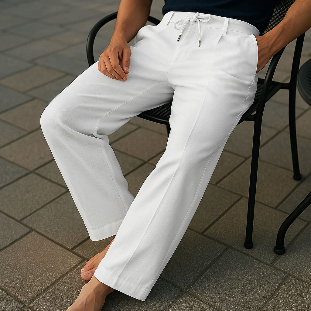 Bernard – Pantalon en Lin Fluide pour Confort et Éléganc