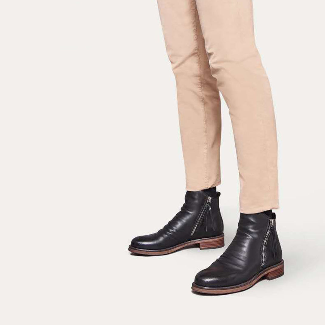 Men's Stylish Ankle Boots | Side Zip with Low Heel
