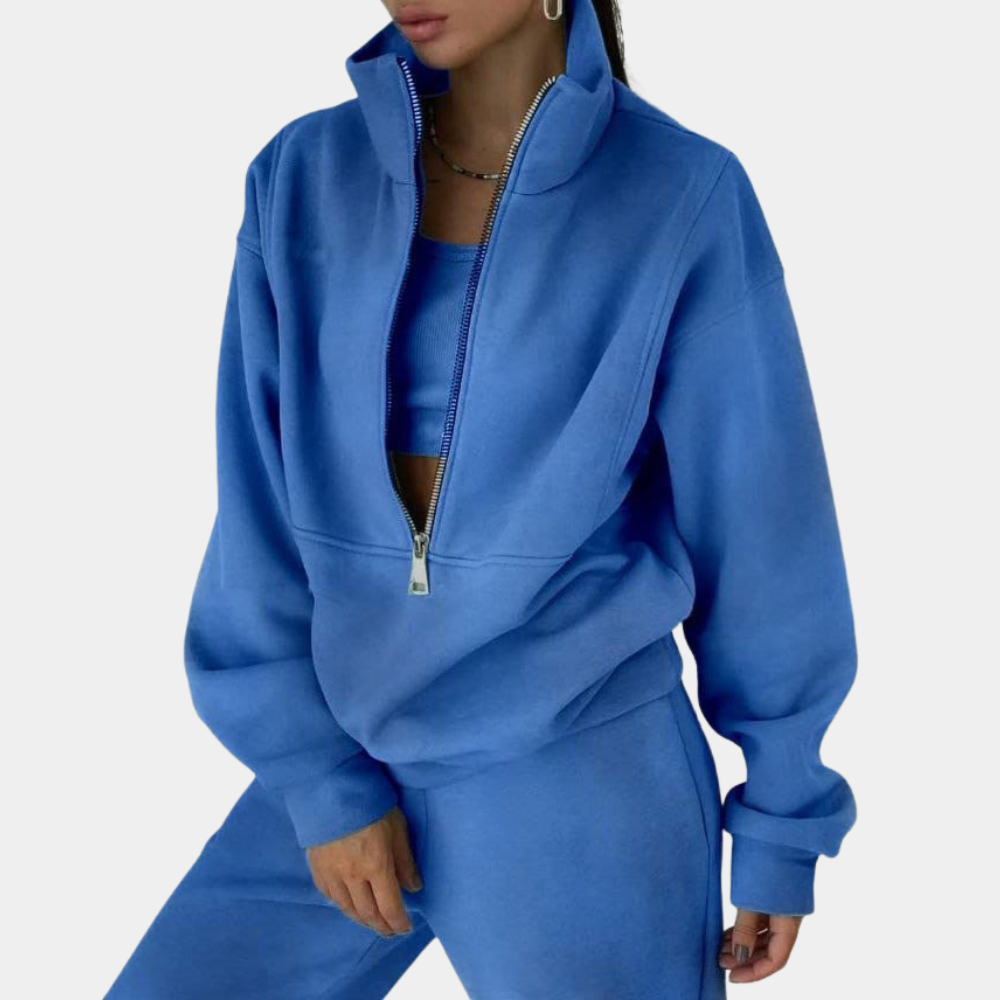 Women’s Oversized Jogging Set | Half-Zip Style