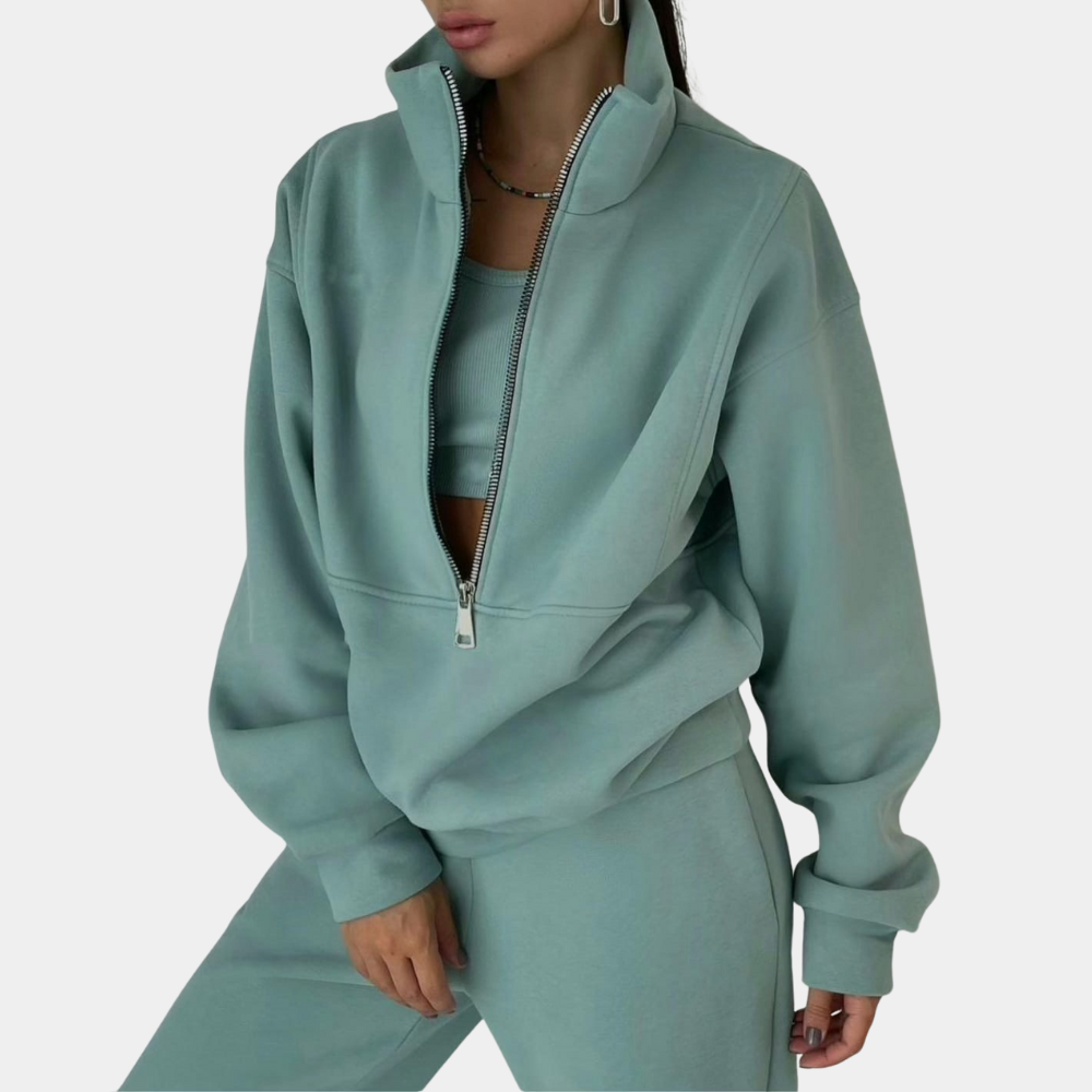 Women’s Oversized Jogging Set | Half-Zip Style