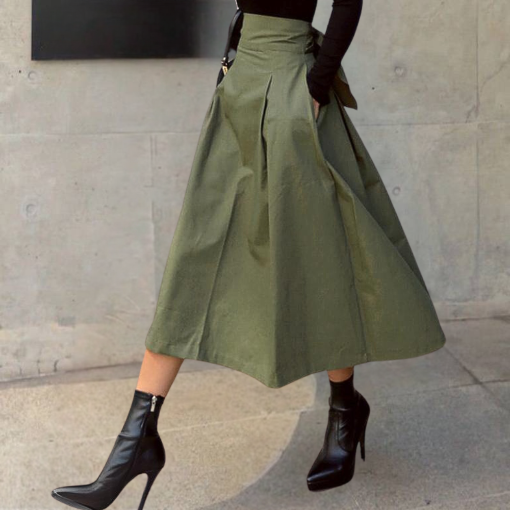 Women’s Pleated Tie-Back Skirt | Midi