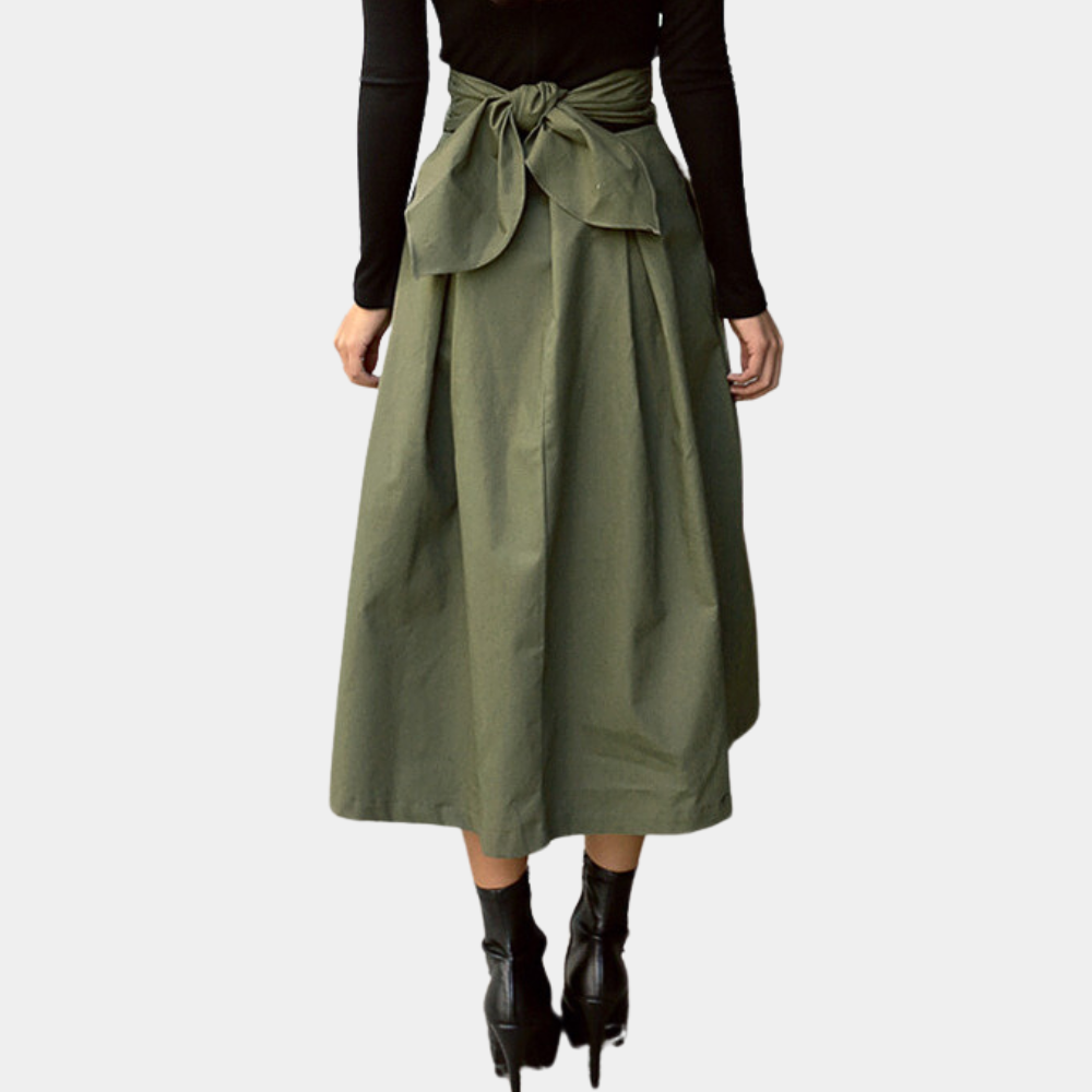 Women’s Pleated Tie-Back Skirt | Midi