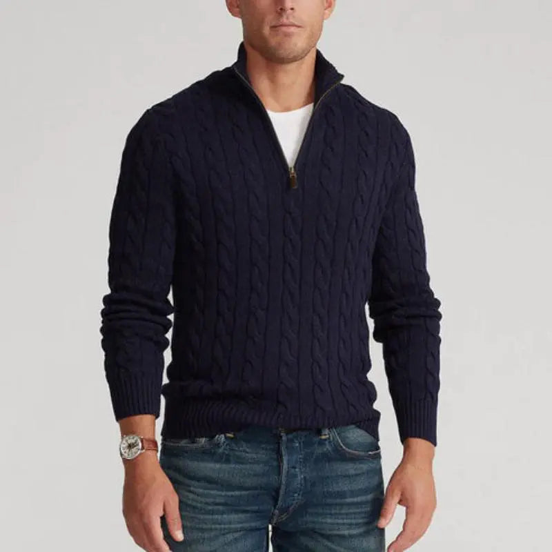 Men’s Old Money Half Zip Sweater | Winter Long Sleeve
