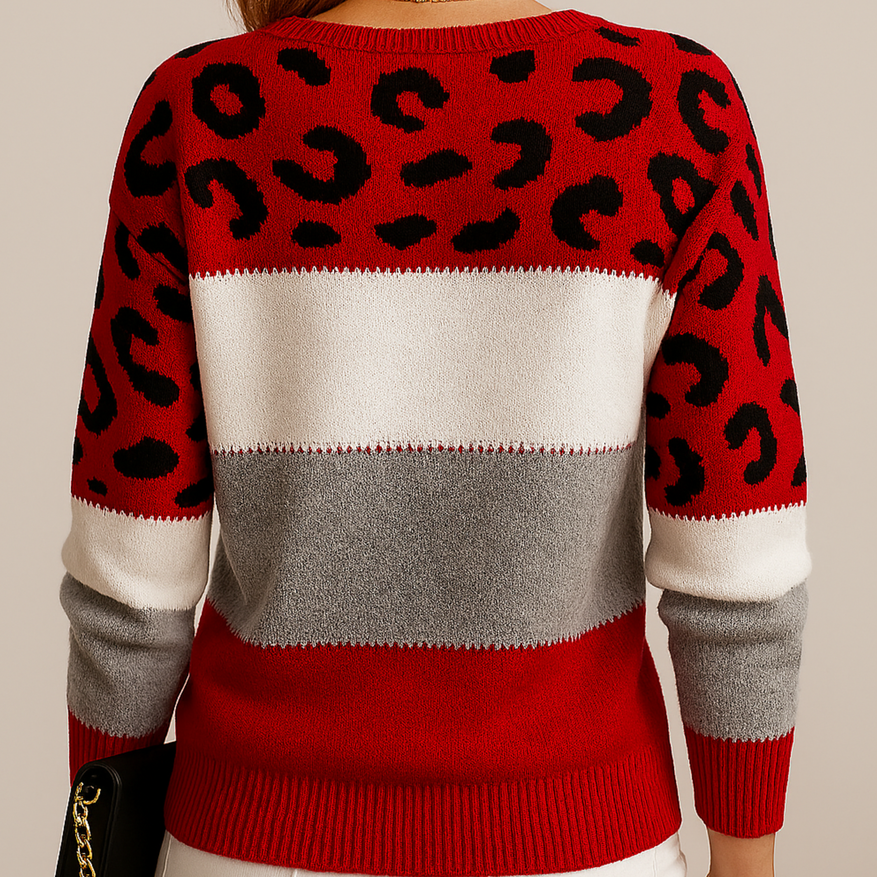 Women’s Leopard Pattern Sweater | Relaxed Fit