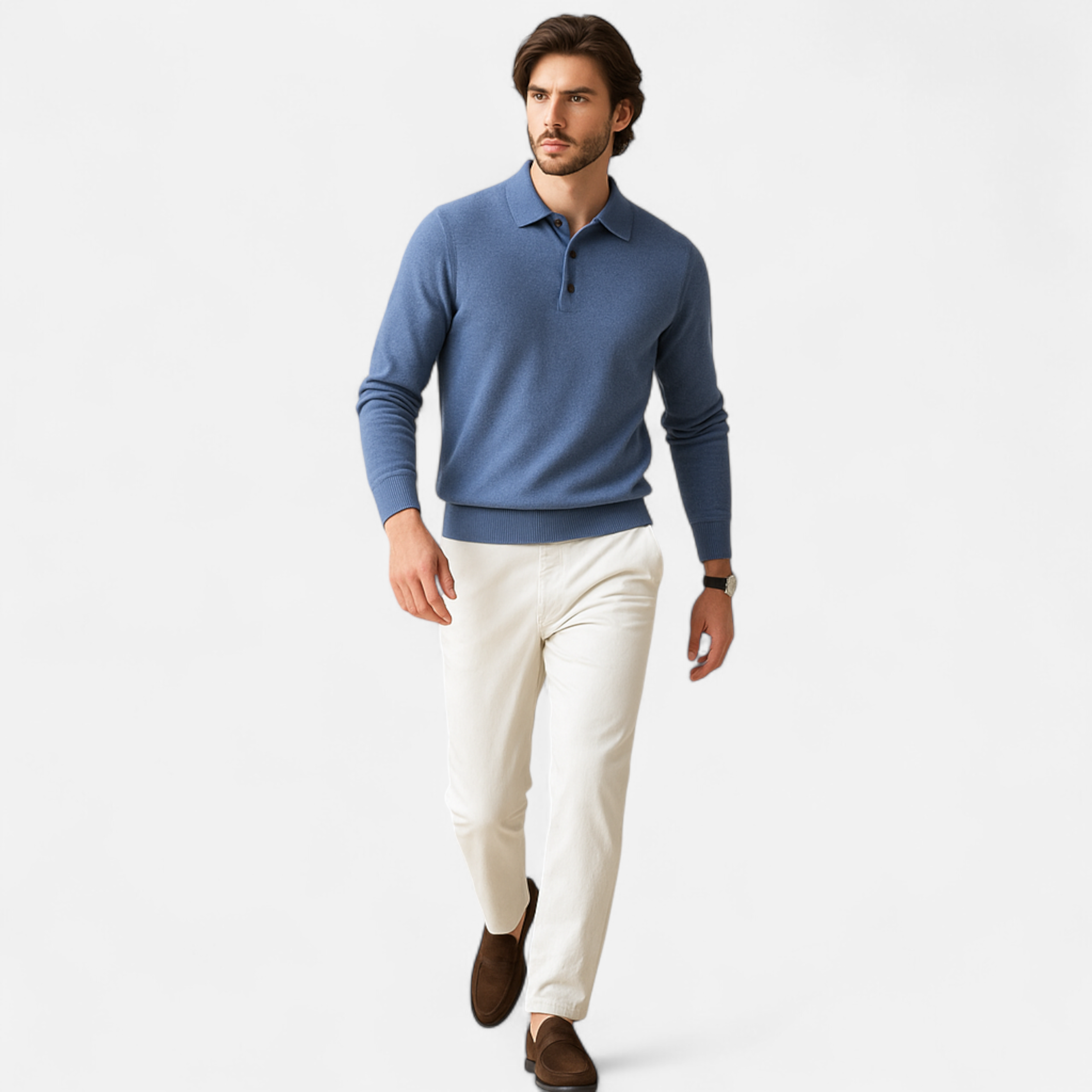 Men’s Classic Polo Pullover | Long Sleeve Style