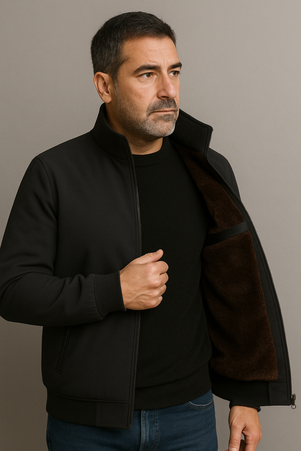 Men’s Zip-Up Jacket | High Neck