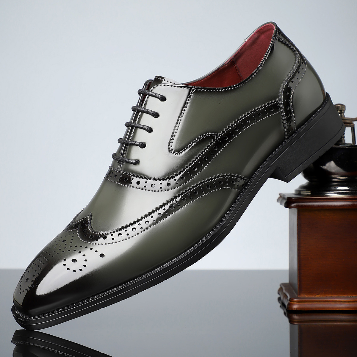 Men’s Classic Wingtip Dress Shoes | Polished Surface