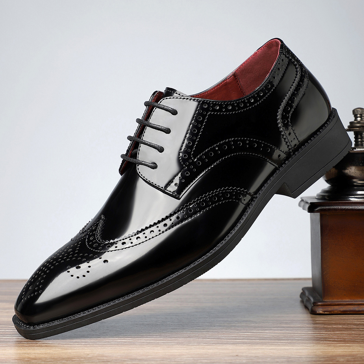 Men’s Classic Wingtip Dress Shoes | Polished Surface