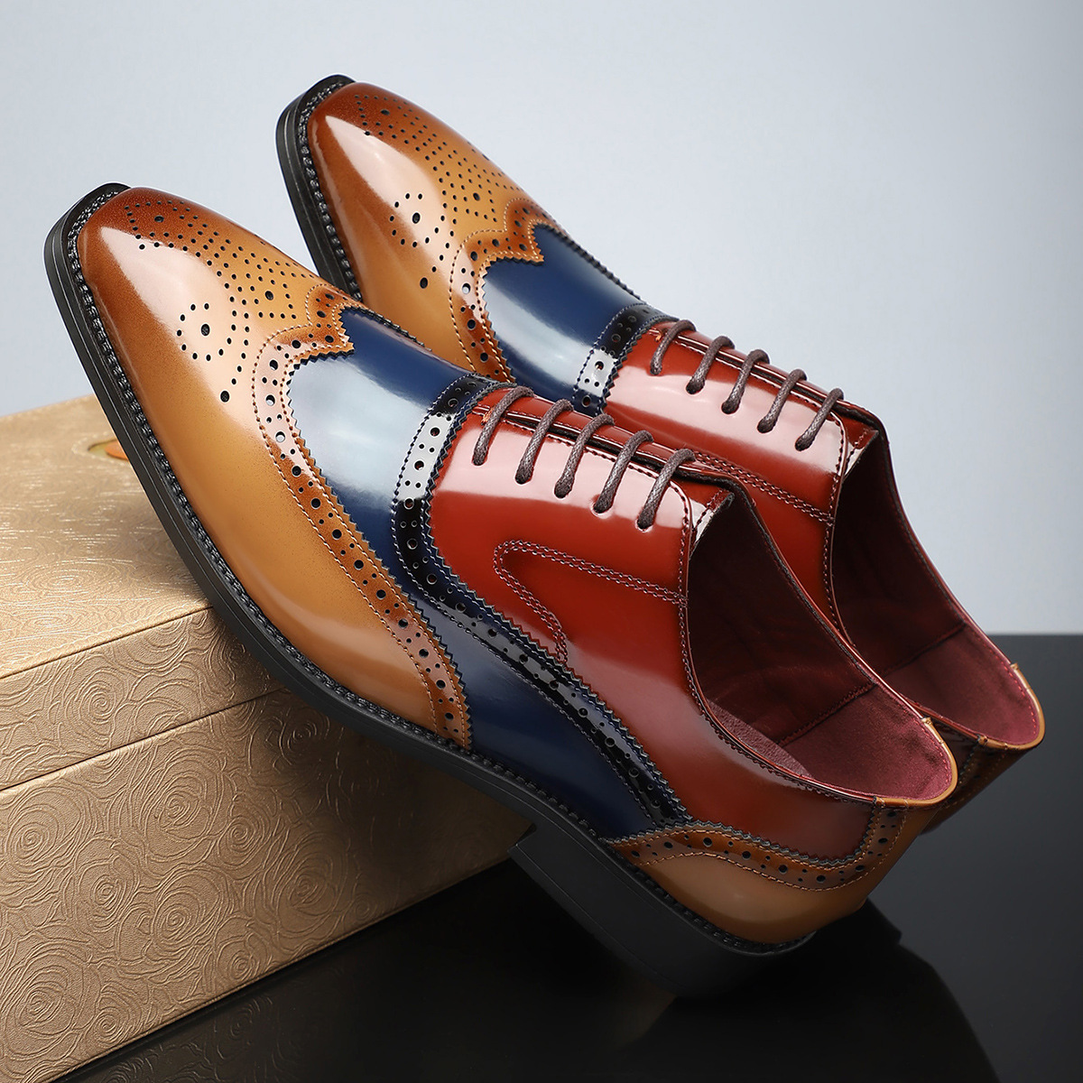 Men’s Classic Wingtip Dress Shoes | Polished Surface