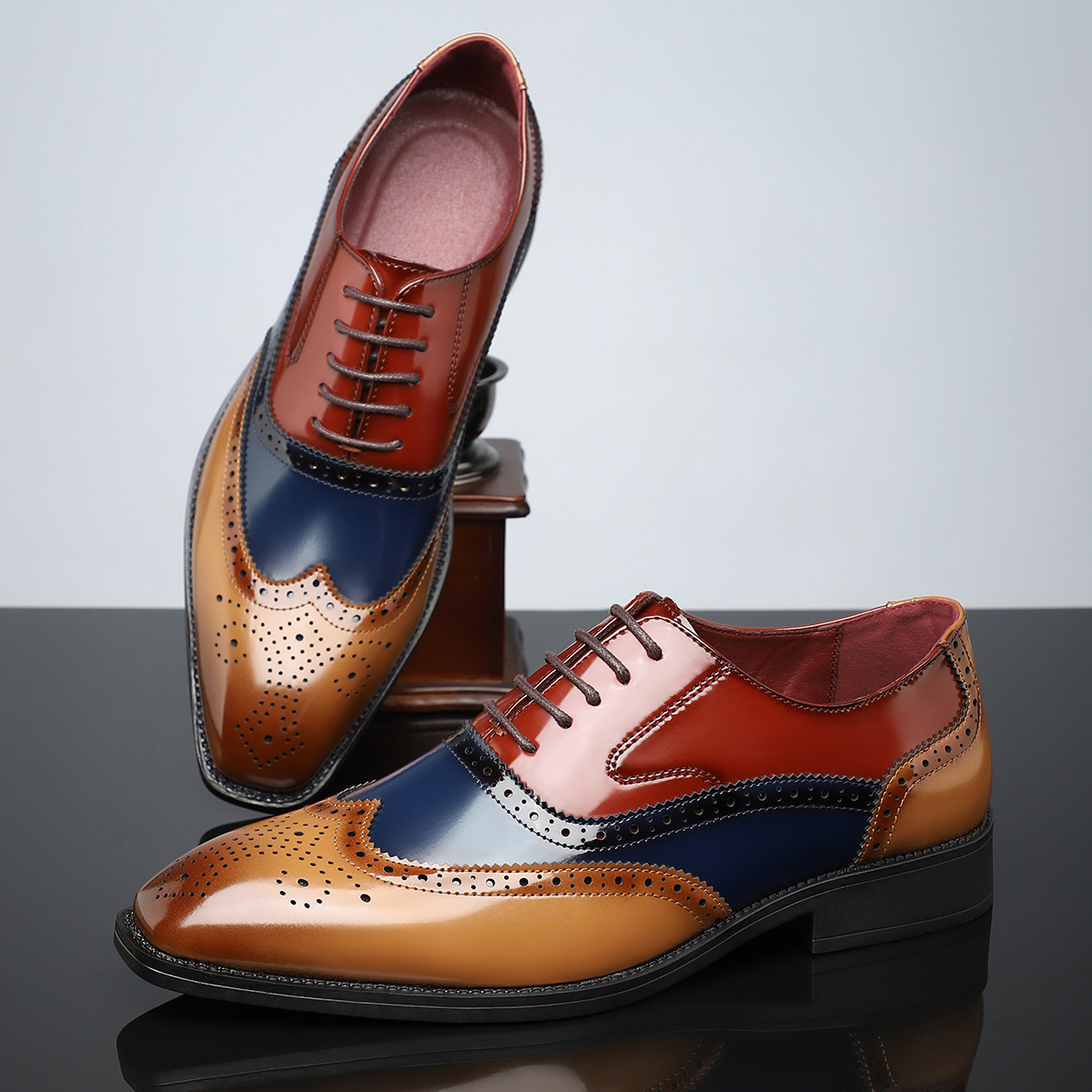 Men’s Classic Wingtip Dress Shoes | Polished Surface