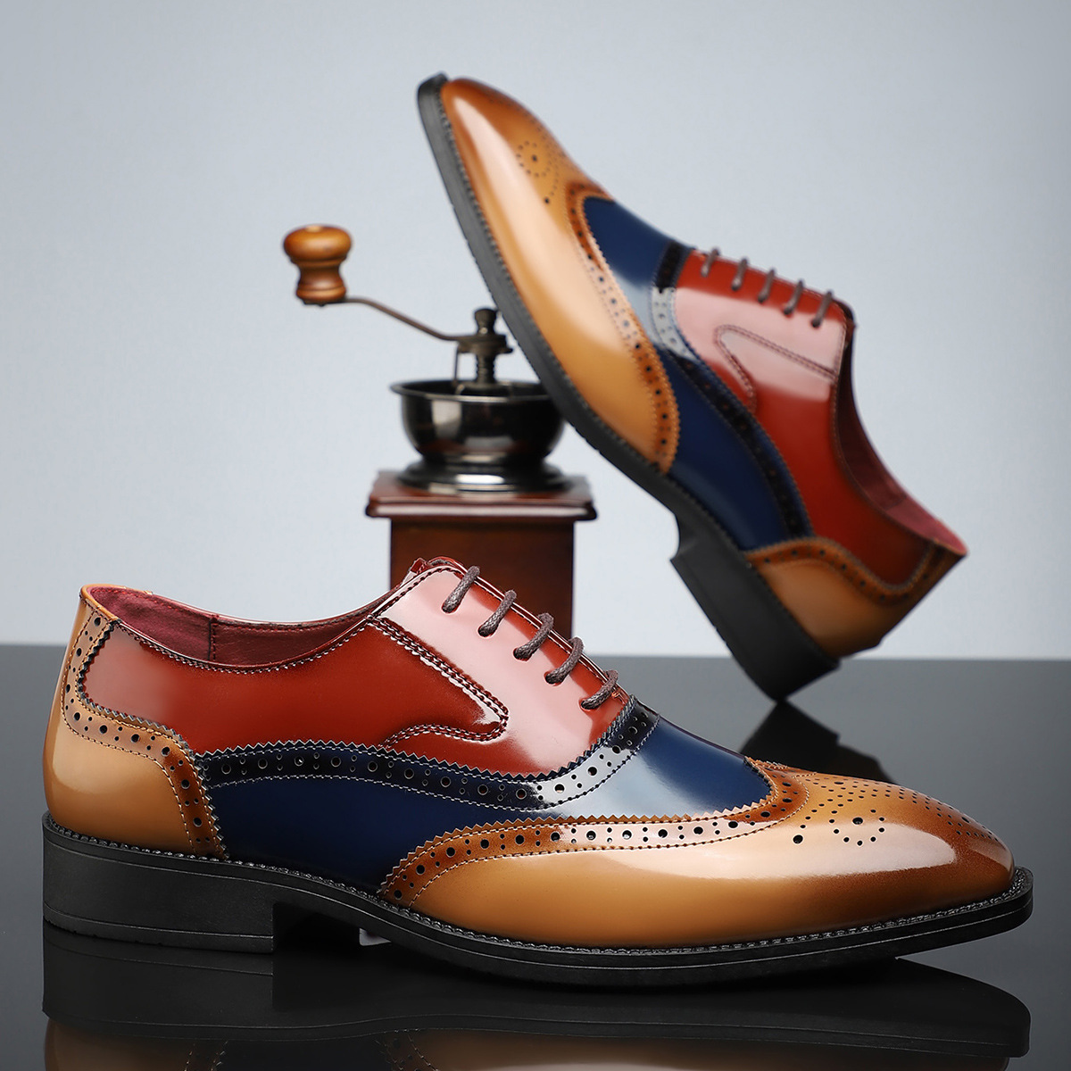 Men’s Classic Wingtip Dress Shoes | Polished Surface
