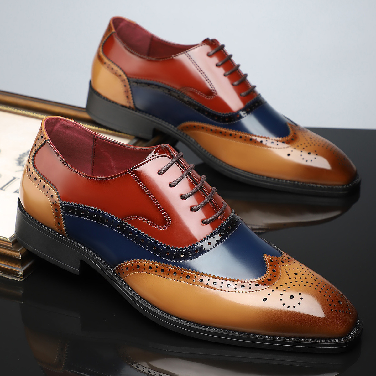 Men’s Classic Wingtip Dress Shoes | Polished Surface