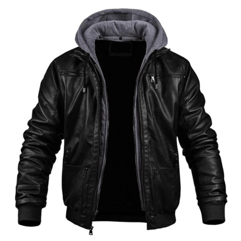 FRÉDÉRIC – Veste d’Hiver en Cuir avec Capuche Élégante et Chaleureuse