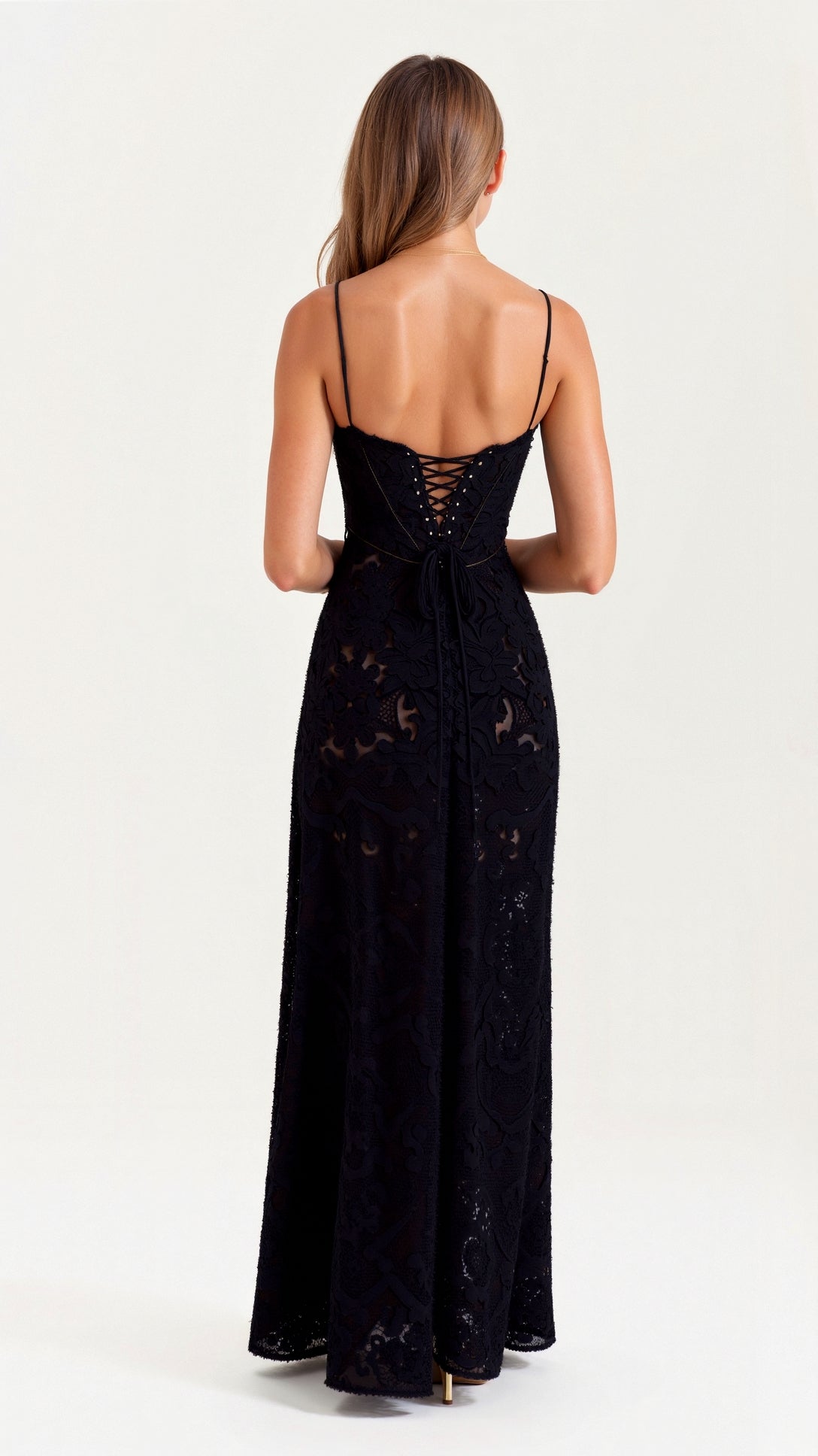 Women’s Winter Wedding Guest Dress | Maxi with Lace-Up Back