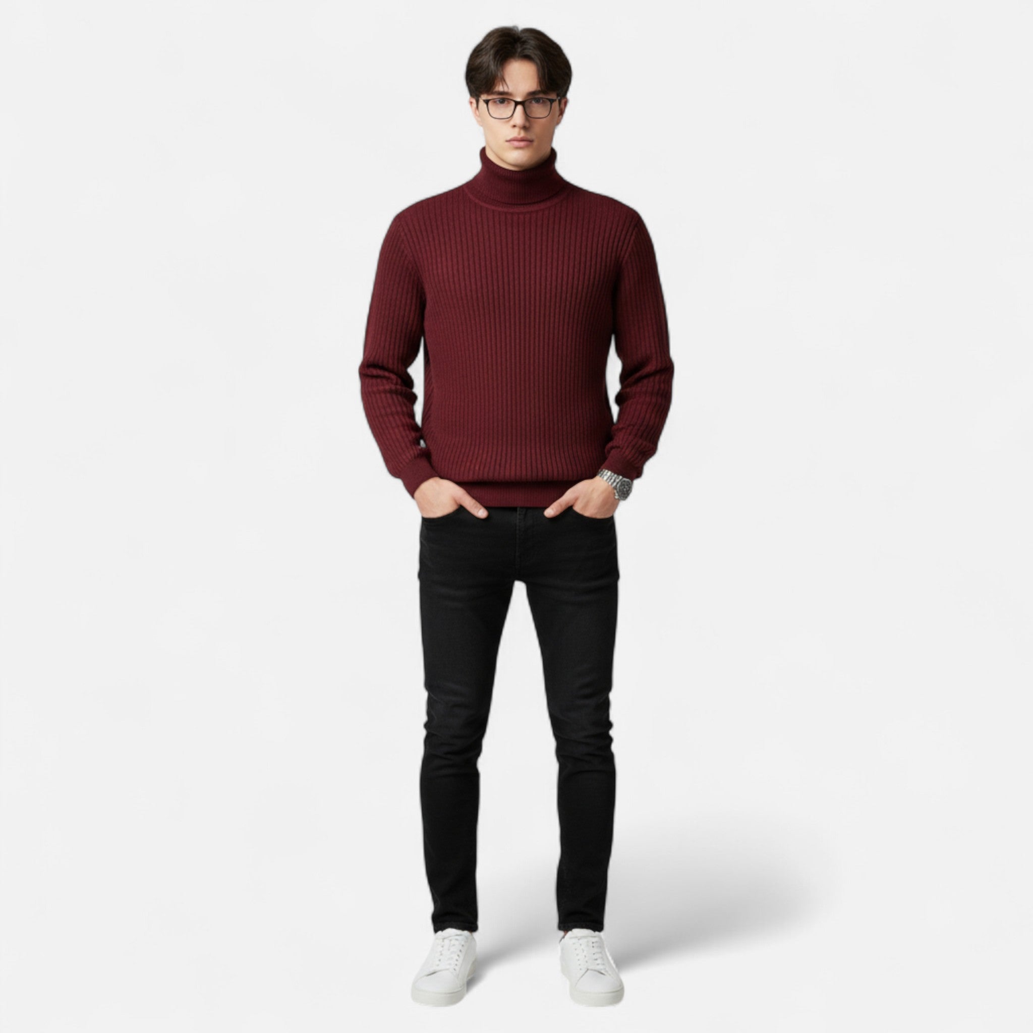 Men’s Trendy Knitted Turtleneck Sweater | Casual