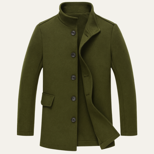 Men's Button Overcoat | Structured Design