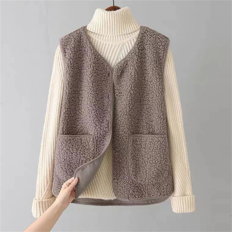 Gilet sans Manches Effet Mouton Douillet | Léger et Chaleureux