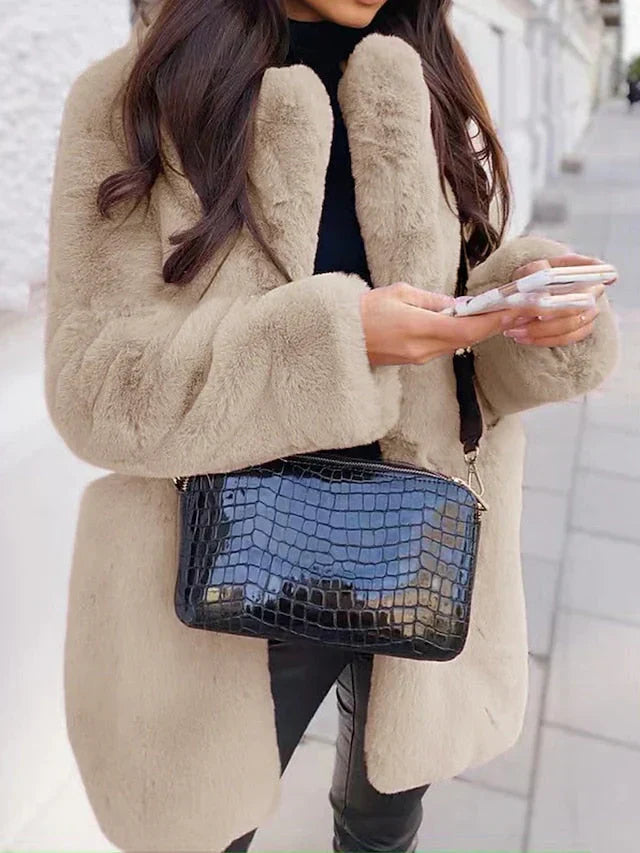 Women’s Oversized Teddy Coat | Mid-Length