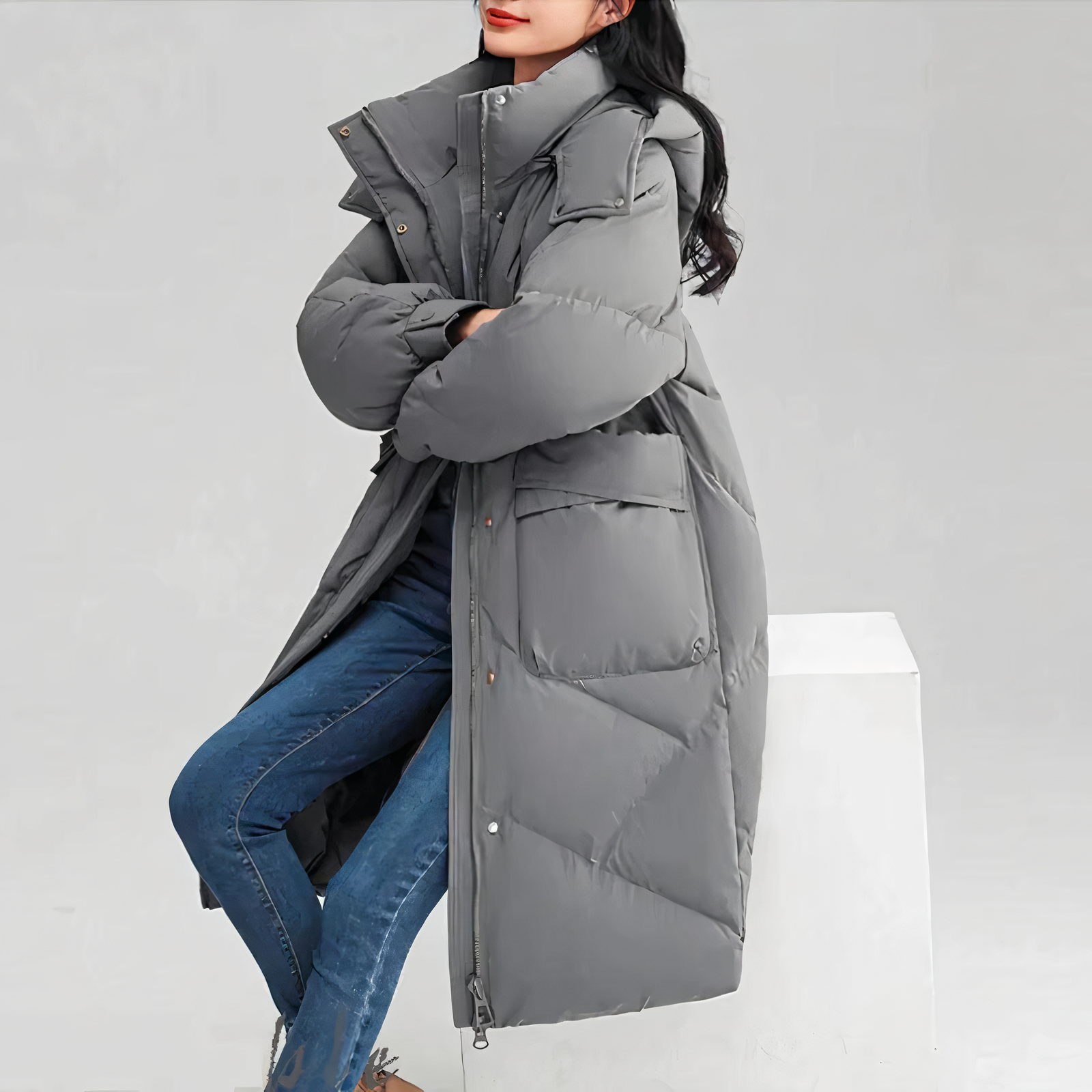 Women’s Long Puffer Coat | Quilted Design
