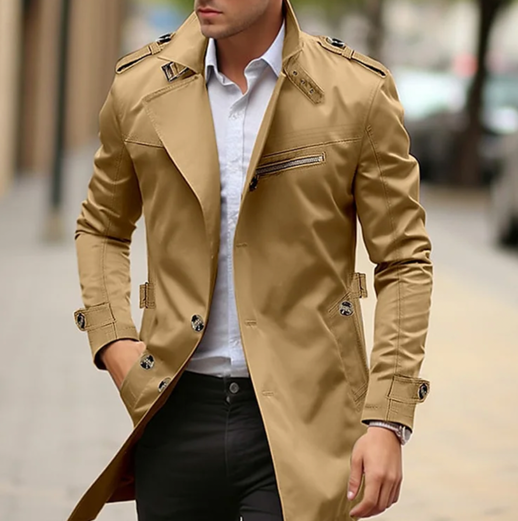 Men’s Classic Long Coat | Formal Style