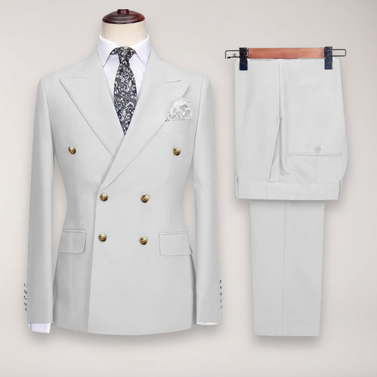 Men’s Formal Two-Piece Suit | Refined Gold Buttons