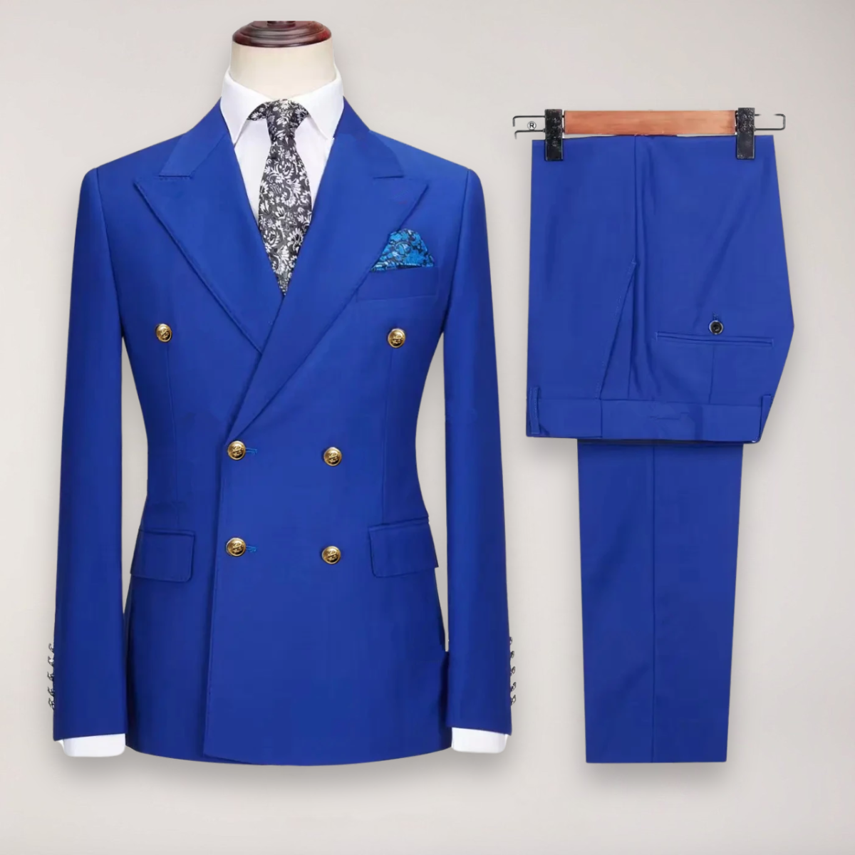 Men’s Formal Two-Piece Suit | Refined Gold Buttons