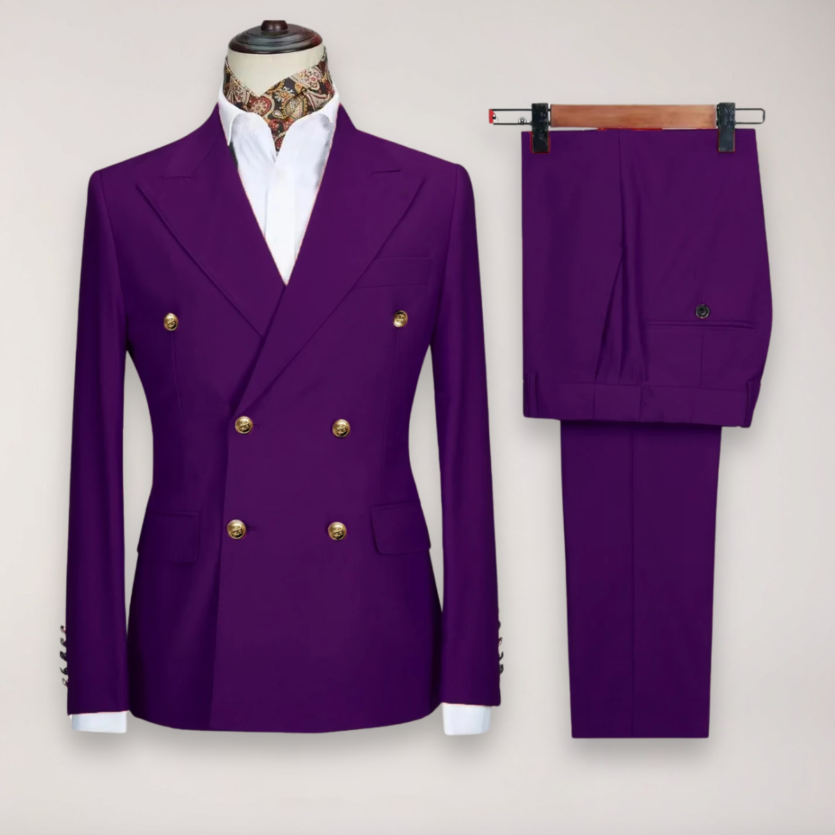 Men’s Formal Two-Piece Suit | Refined Gold Buttons