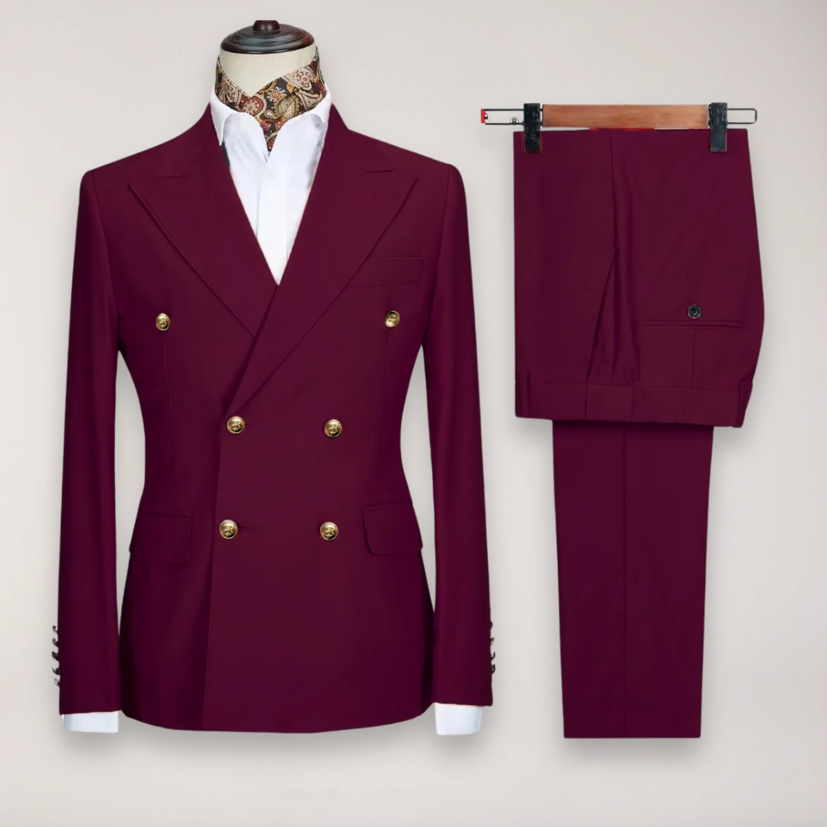 Men’s Formal Two-Piece Suit | Refined Gold Buttons