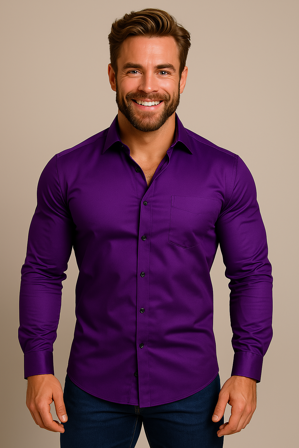 Men’s Long-Sleeve Button Shirt