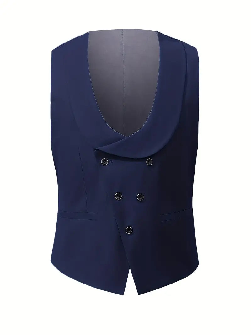 Men’s Tailored Three-Piece Tuxedo Suit | Contrast Lapel Design