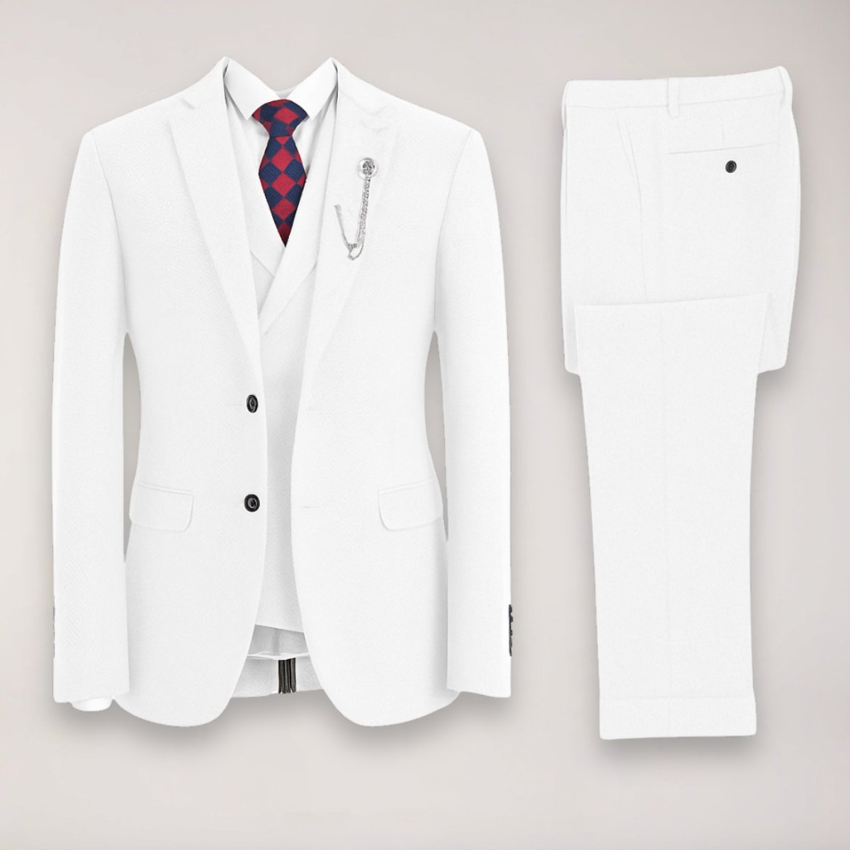 Men’s Classic Three-Piece Suit | Tailored Blazer, Trousers, and Waistcoat